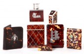 English shell-clad caddy cases