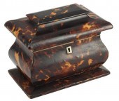 ENGLISH SHELL VENEER TEA CADDY
