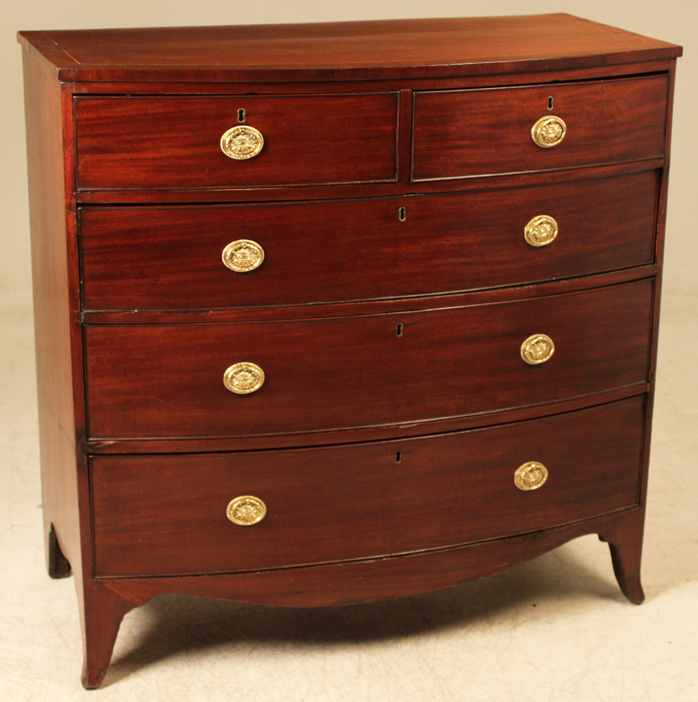 ENGLISH SHERATON BOWFRONT CHEST