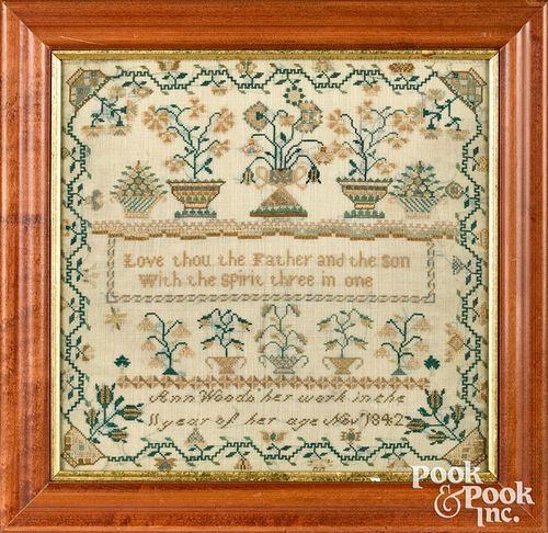 ENGLISH SILK ON LINEN NEEDLEWORK