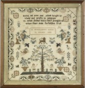 English silk on linen sampler