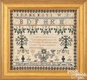ENGLISH SILK ON LINEN SAMPLER,