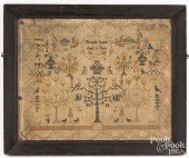 ENGLISH SILK ON LINEN SAMPLER,