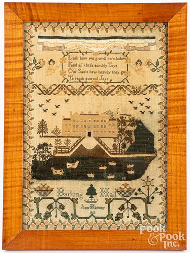 ENGLISH SILK ON LINEN SAMPLER DATED