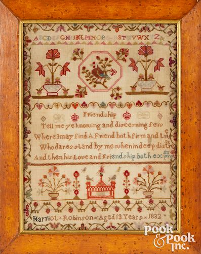 ENGLISH SILK ON LINEN SAMPLER,