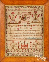 ENGLISH SILK ON LINEN SAMPLER,