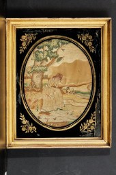 ENGLISH SILKWORK PORTRAIT OF A