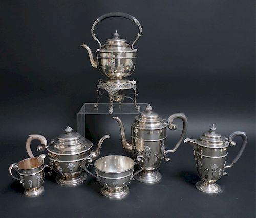 ENGLISH SILVER 6 PIECE TEA/COFFEE