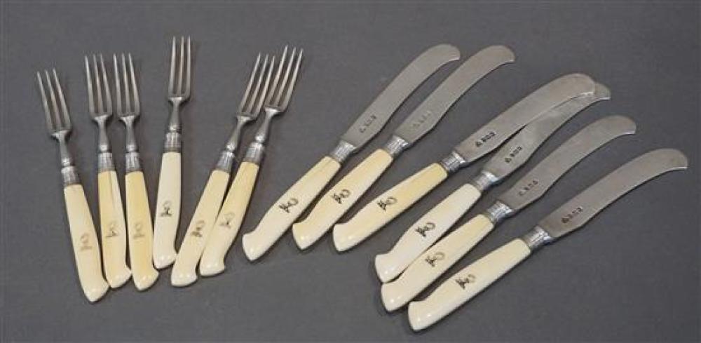 ENGLISH SILVER AND BONE HANDLE