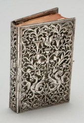 English silver book frame, ope