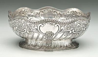 English silver bowl, oval with