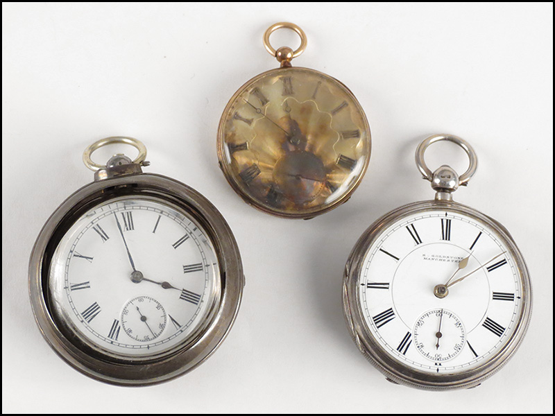 ENGLISH SILVER CASE POCKET WATCH.
