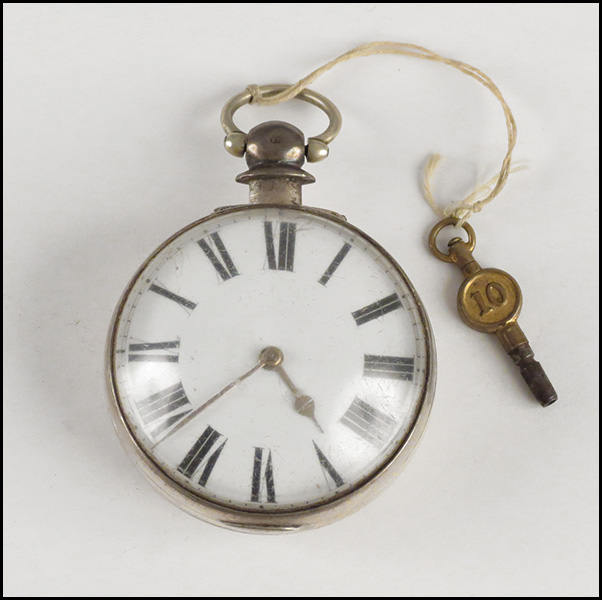 ENGLISH SILVER CASE POCKET WATCH.