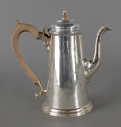 English silver coffee pot ca.