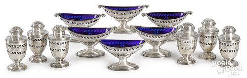 ENGLISH SILVER CONDIMENT SET,