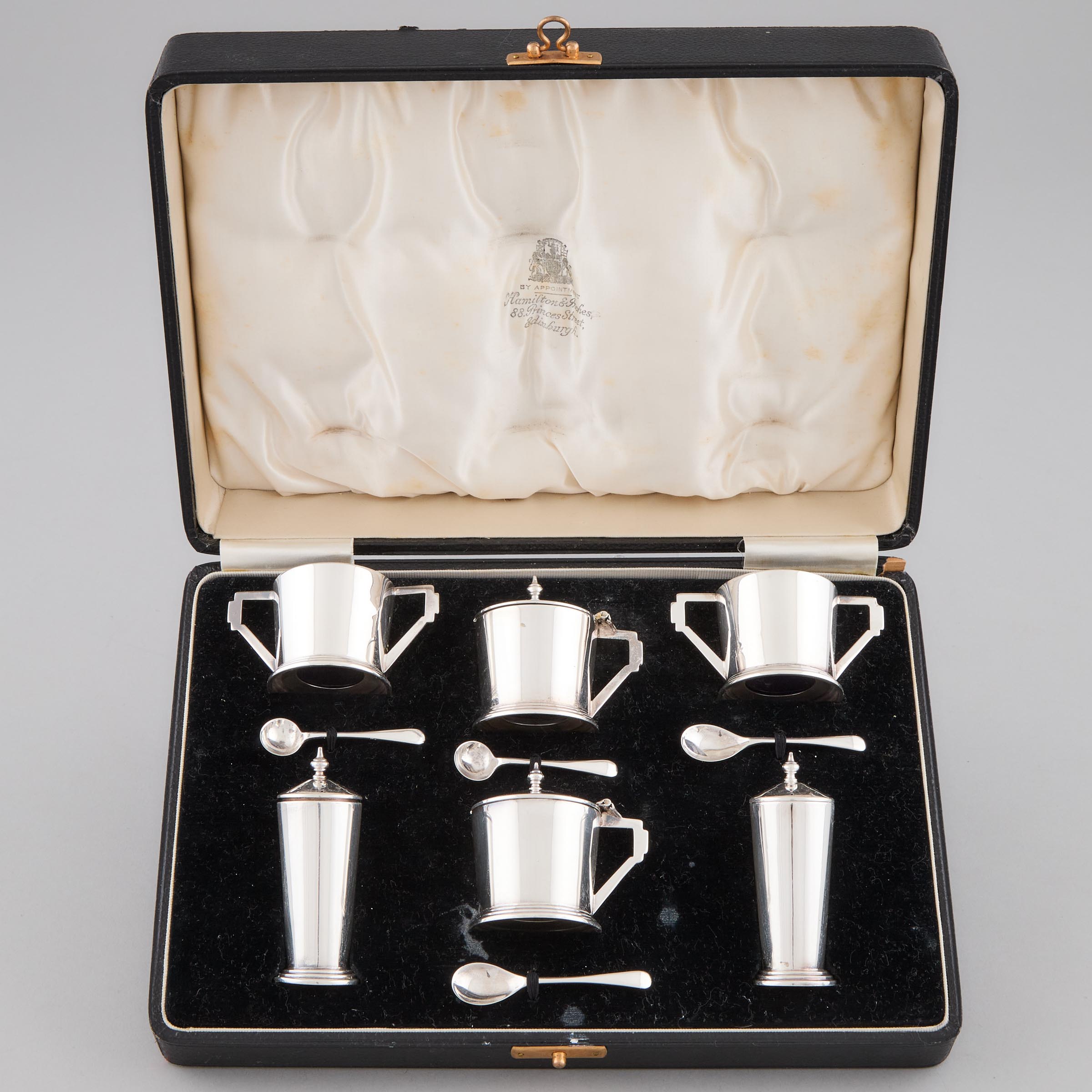 English Silver Condiment Set,