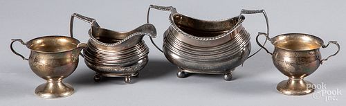 ENGLISH SILVER CREAMER AND SUGAR,