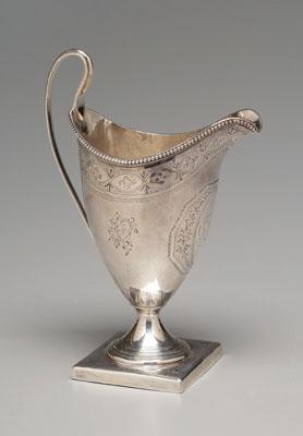 English silver creamer, helmet form