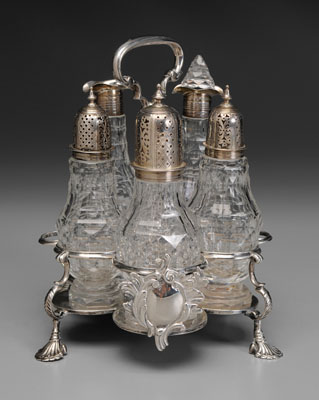 English Silver Cruet Set London,