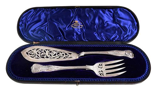 ENGLISH SILVER FISH SERVING SET
