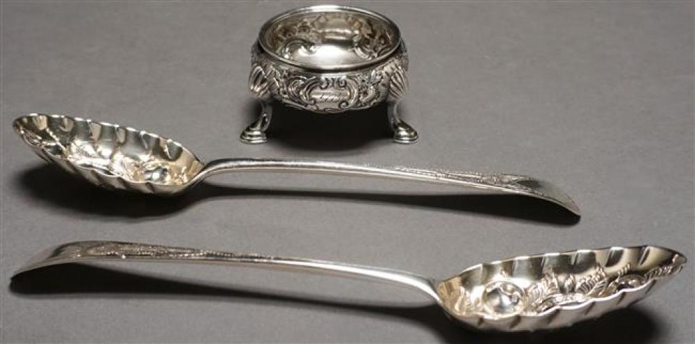 ENGLISH SILVER FOOTED OPEN SALT,
