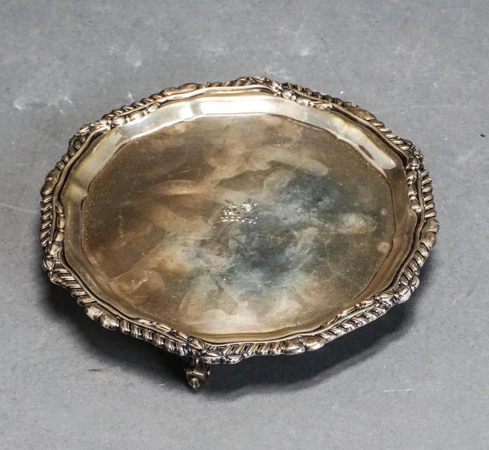 ENGLISH SILVER FOOTED TEAPOT STAND,