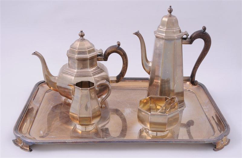 ENGLISH SILVER FOUR-PIECE TEA AND