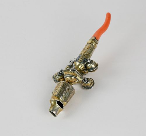 ENGLISH SILVER-GILT AND CORAL
