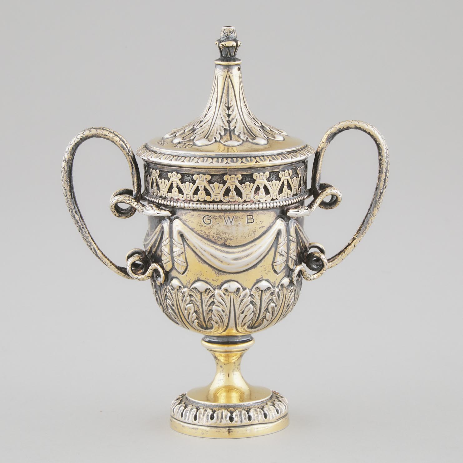 English Silver-Gilt Two-Handled