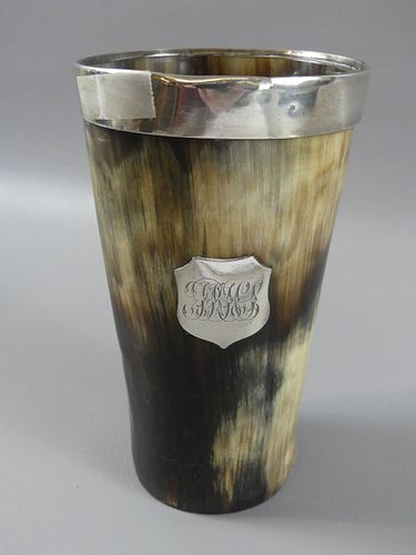ENGLISH SILVER & HORN TUMBLER