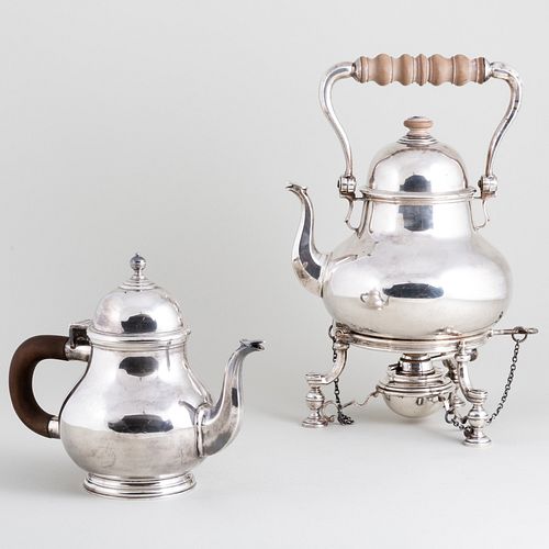 ENGLISH SILVER HOT WATER KETTLE AND