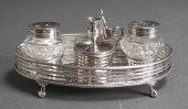 ENGLISH SILVER INKWELL AND CHA
