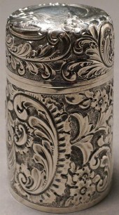 ENGLISH SILVER INKWELL, WILLIA