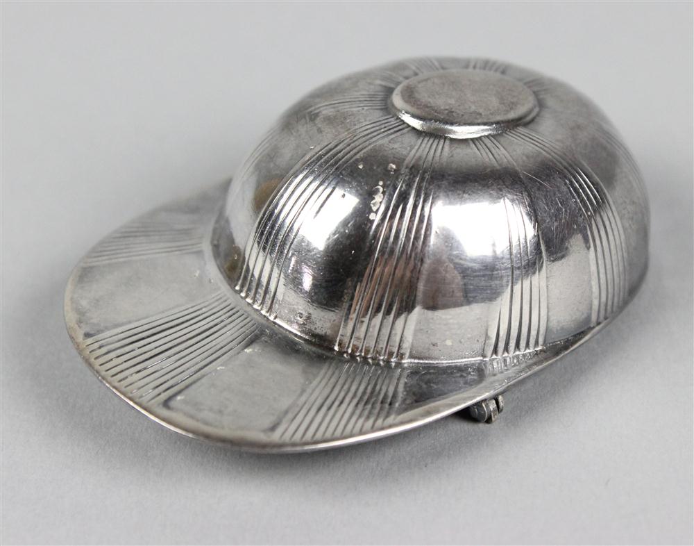ENGLISH SILVER JOCKEY CAP PIN