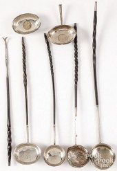 ENGLISH SILVER LADLES WITH BAL