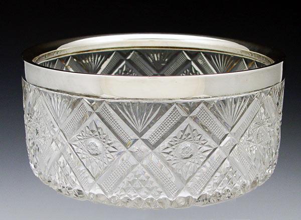 ENGLISH SILVER MOUNTED CUT GLASS
