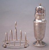ENGLISH SILVER MUFFINEER AND A