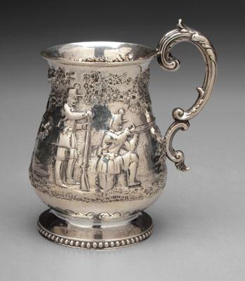 English silver mug, baluster form