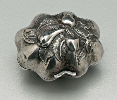 English silver nutmeg grater, melon