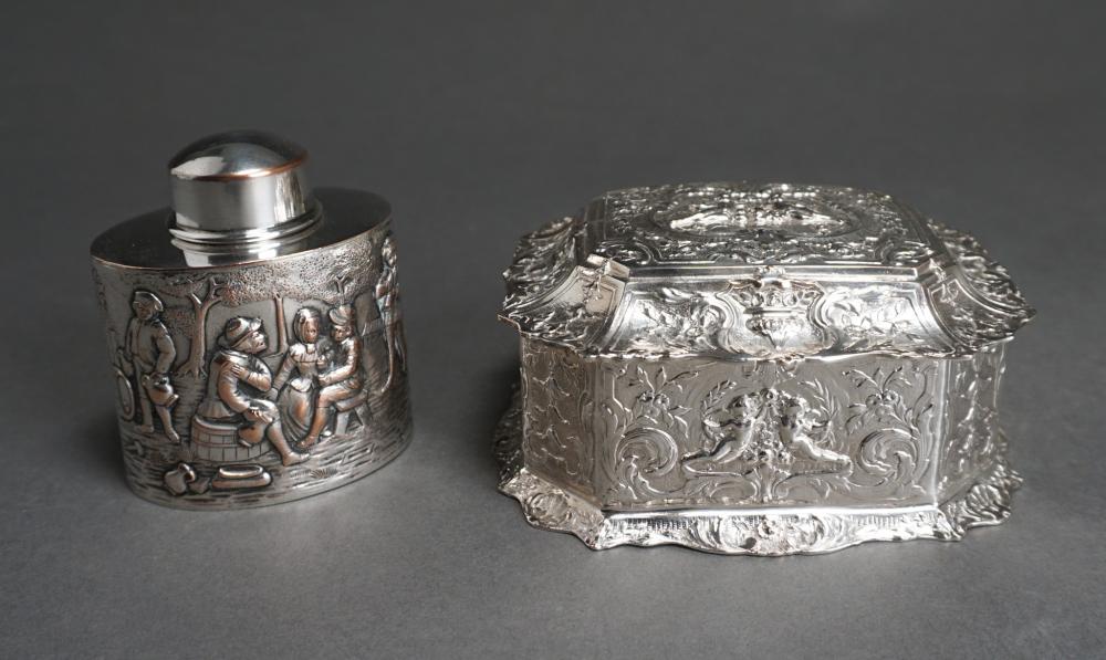ENGLISH SILVER ON COPPER TEA