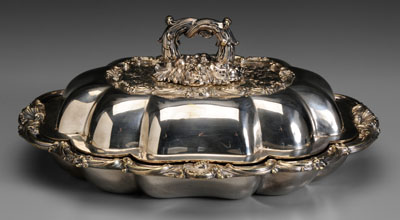 English silver-plate entrée server,