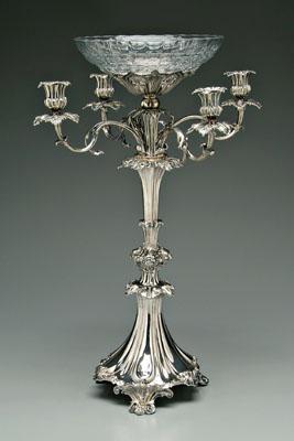 English silver plate epergne,