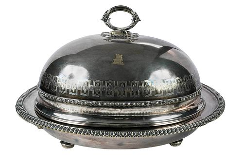ENGLISH SILVER PLATE MEAT COVER AND
