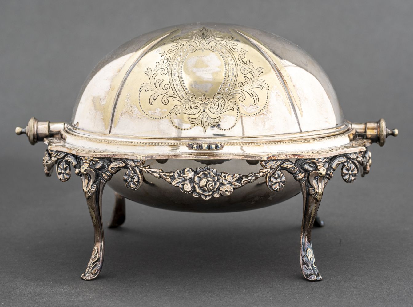 ENGLISH SILVER-PLATE REVOLVING