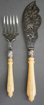 ENGLISH SILVER PLATED AND BONE