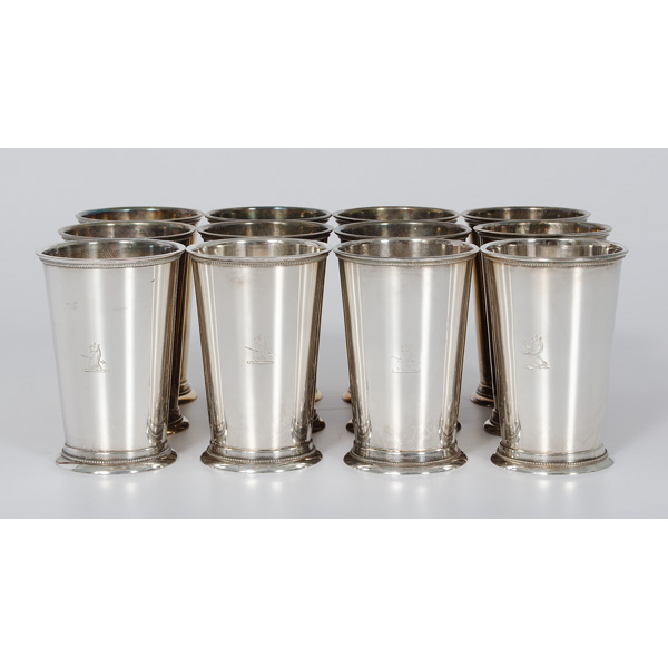 English Silver-Plated Beakers