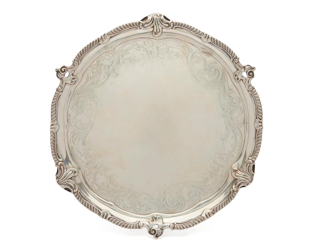 ENGLISH SILVER SALVER, LONDON,