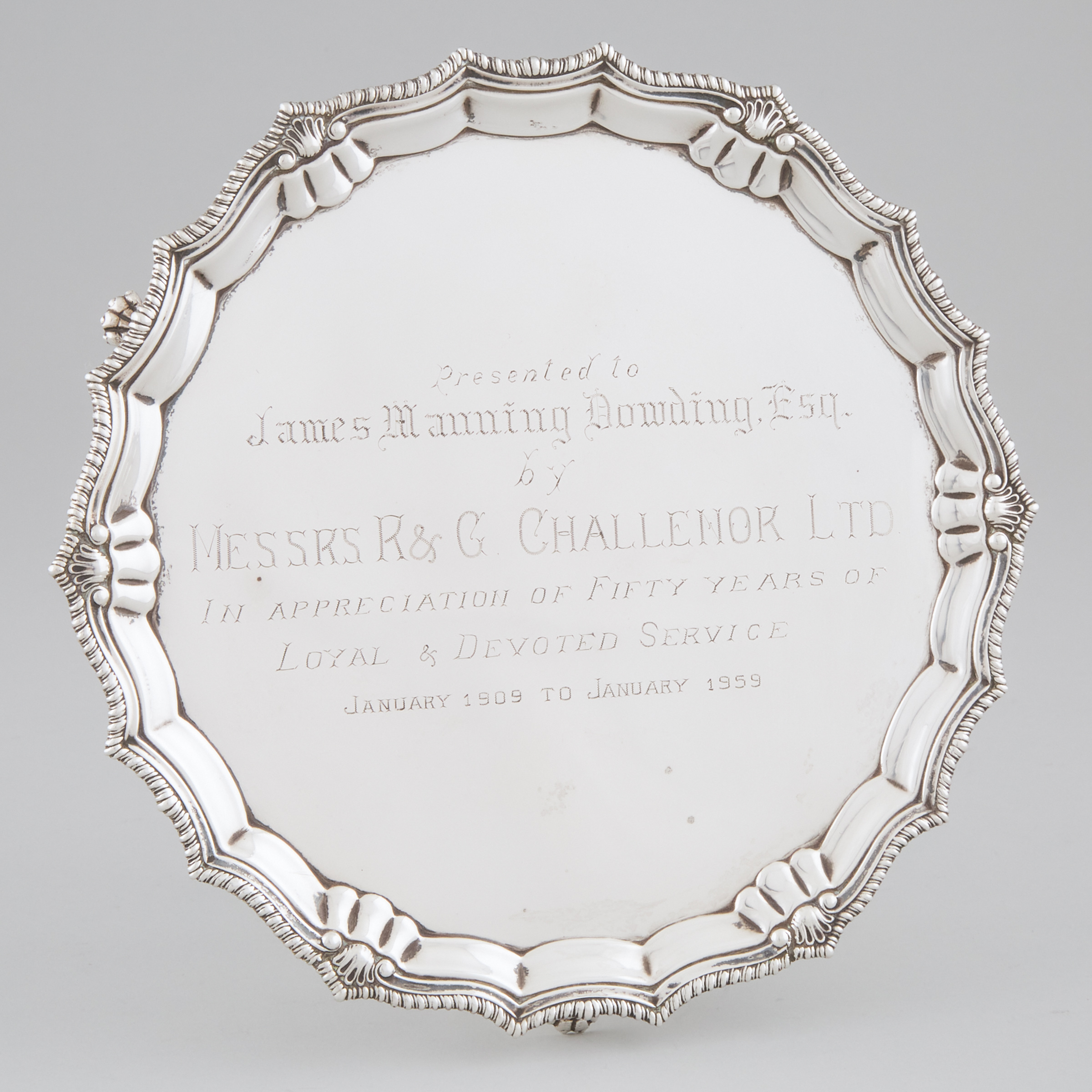 English Silver Shaped Circular