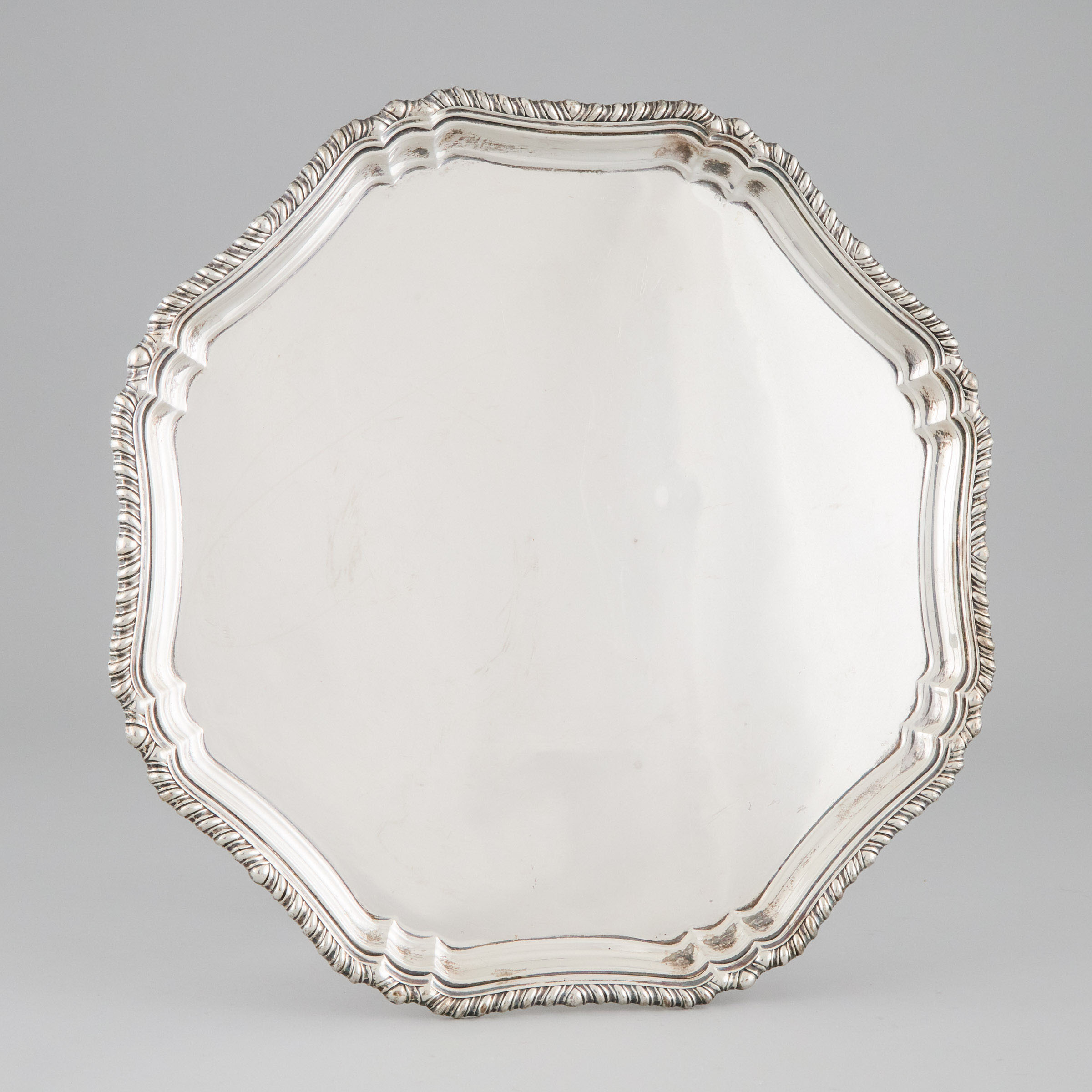English Silver Shaped Circular