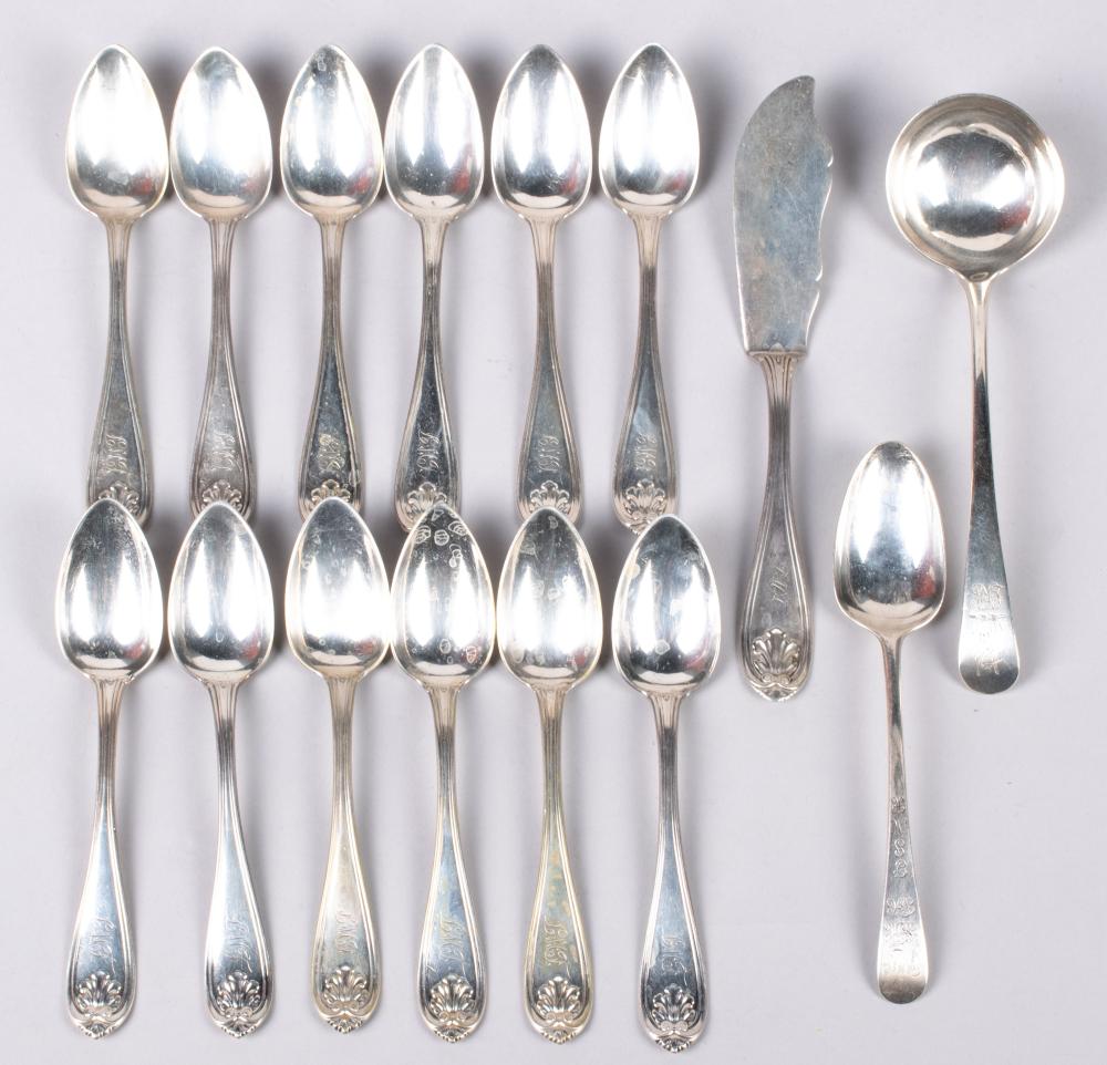ENGLISH SILVER SPOONS AND SAUCE